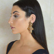 Angela Earrings Gold Crystal