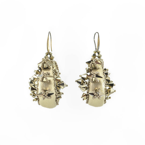 Bella Small Spiked Earrings Light Gold