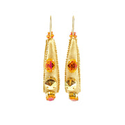 Bella Large Crystal Earrings Bright Gold