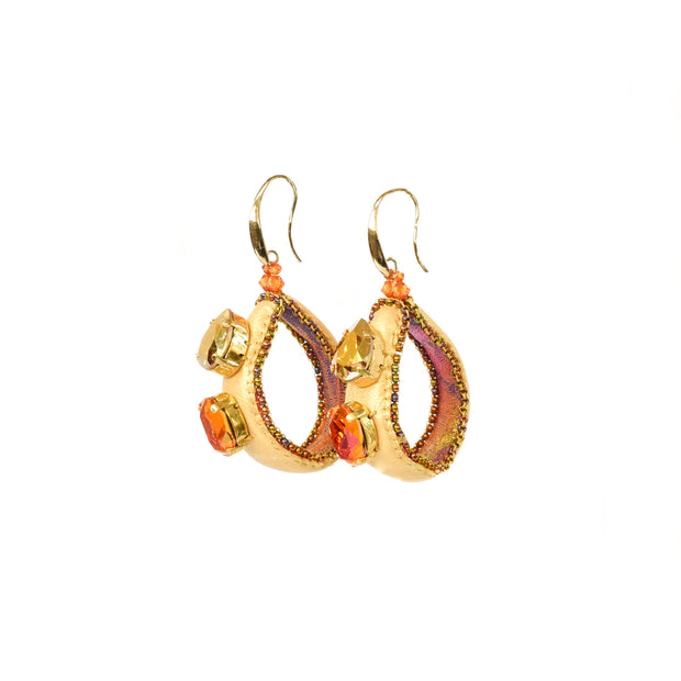 Bella Small Crystal Earrings Bright Gold