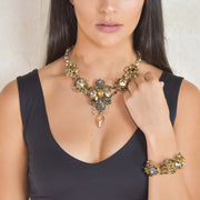 Brianna Necklace Gold & Crystal Blue