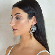 Dahlia Long Earrings Silver