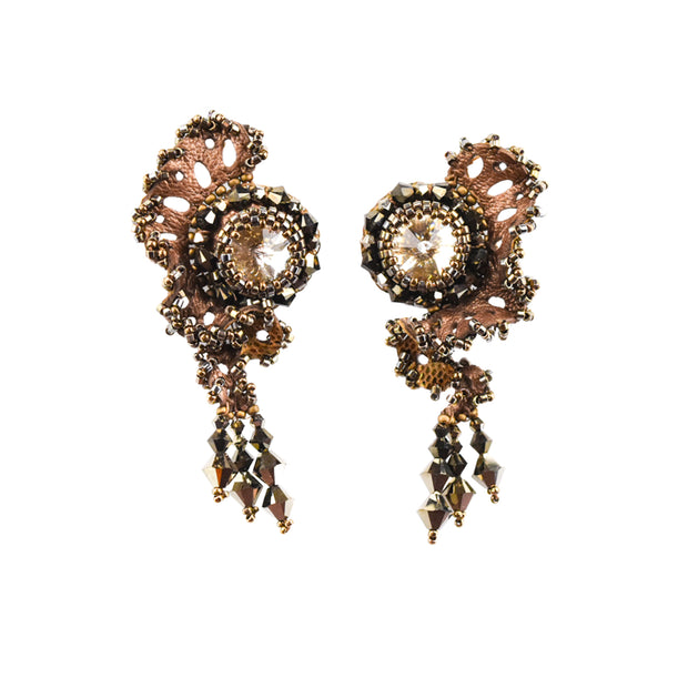 Dahlia Stud Earrings Bronze