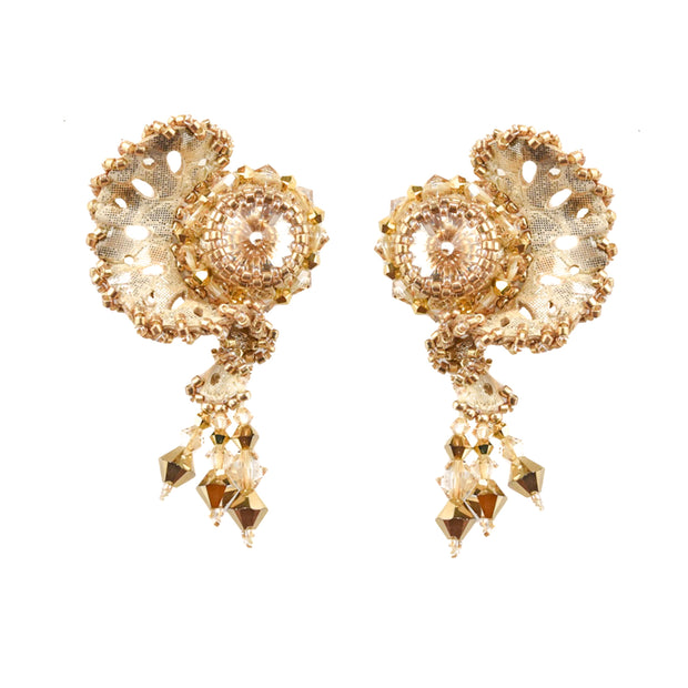 Dahlia Stud Earrings Gold