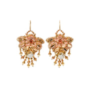 Heyam Earrings Gold and Rose Crystal
