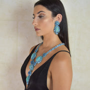 Mikala Statement Necklace and Earrings in Turquoise