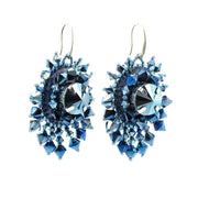 Scarab Earrings Metallic Blue