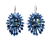 Scarab Earrings Metallic Blue