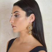 Shar Earrings Gold Pearl
