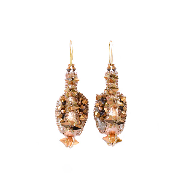 Spiked Curl Earrings Rose Gold