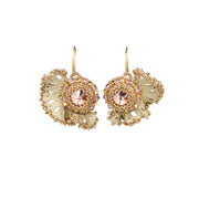 Talia Earrings Gold & Crystal Rose