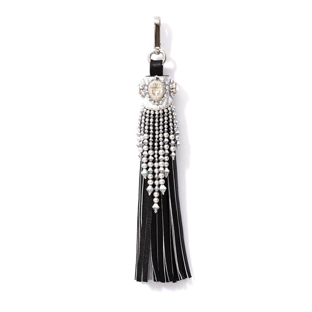 Clutch Black with Tassel Black and Silver