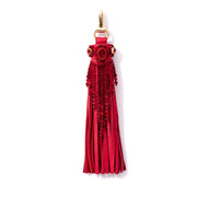 Scarab Clutch with Tassel Red