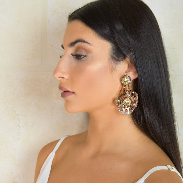 Zahra Single Flower Earrings Rose Gold